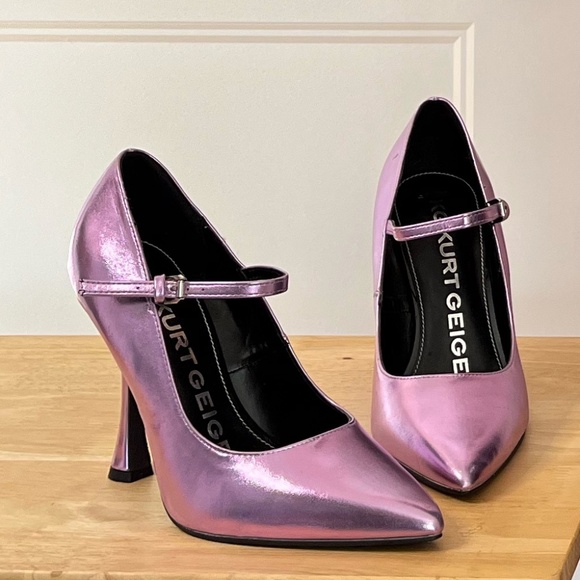 Metallic Vegan Leather High Heels - Picture 2 of 8